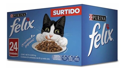 Purina Felix, alimento húmedo para Gato Mix Pack 24 de 85 g.