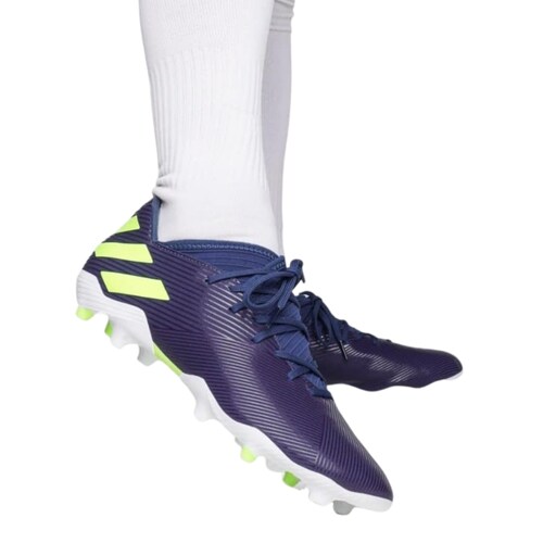 TENIS DE FUTBOL NEMEZIS MESSI 19.3 FG AZUL-BLANCO PARA HOMBRE .