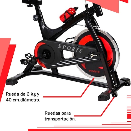 Bicicleta Spinning Fija Centurfit 6 kg Negra