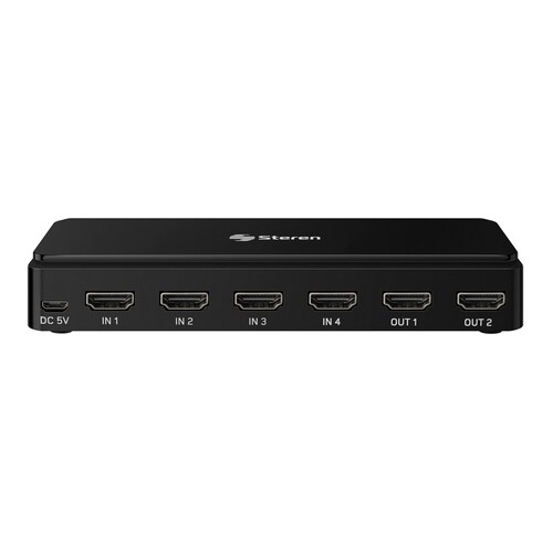 Steren Selector HDMI 4K de 4 entradas y 2 salidas, con control remoto y función PIP (Picture In Pict 