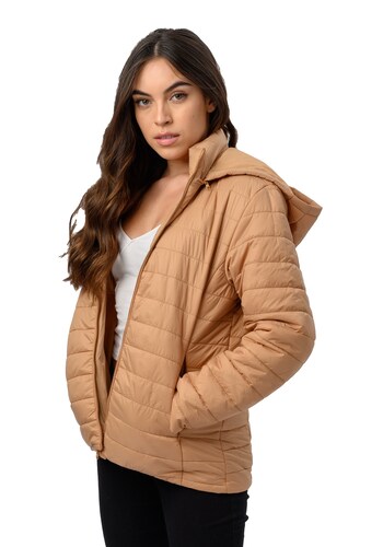 Chamarra Capitonada Con Capucha Para Mujer Color Marrón - R/R
