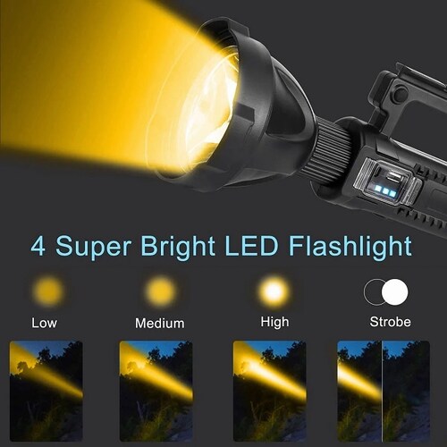 Lámpara 10000 Lumens Recargable Larga Distancia 1000 Metros