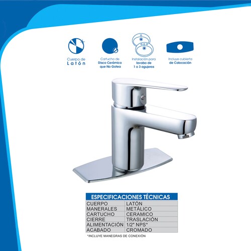 Llave Monomando para Lavabo Ecoaq-L200M Grado Ecológico 