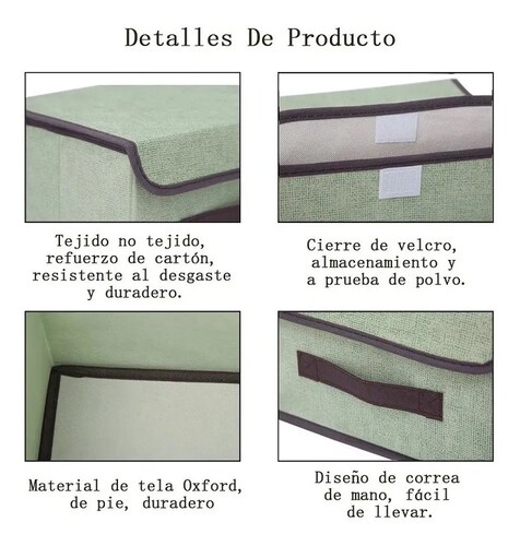 2 Juegos De Caja Plegable De Tela Para Almacenamiento  Marron