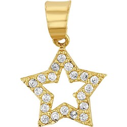 Dije Mini Estrella Con Zirconias Elaborado En Oro De 10 K