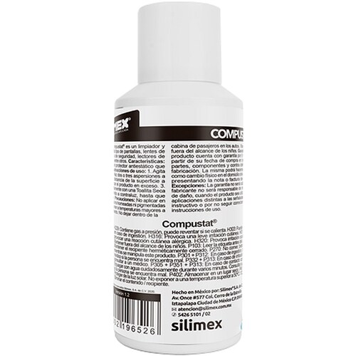 Limpiador De Pantallas Silimex COMPUstat En Aerosol Antiestatico 170ml.
