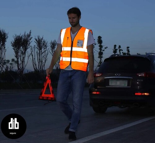Chaleco De Seguridad Reflectante De Alta Visibilidad Naranja 