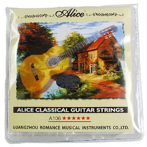 Cuerdas para Guitarra Acústica Nylon Tensión Alta Alice A106H
