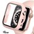 Case para Apple Watch, SET 2 PCS, Carcasa de 44mm / 45mm con Protector de Pantalla Cristal Templado HD