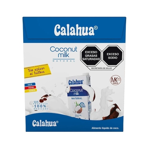 Calahua Leche De Coco Natural 6 Botes De 1lt