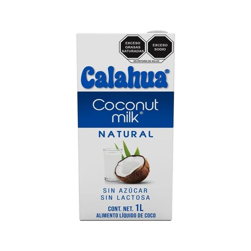Calahua Leche De Coco Natural 6 Botes De 1lt