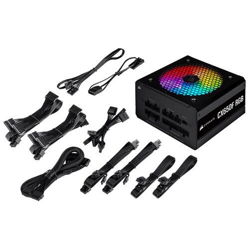 Fuente de Poder Corsair CX650F 80 PLUS Bronze, 24-pin, 120mm, 650W, Negro
