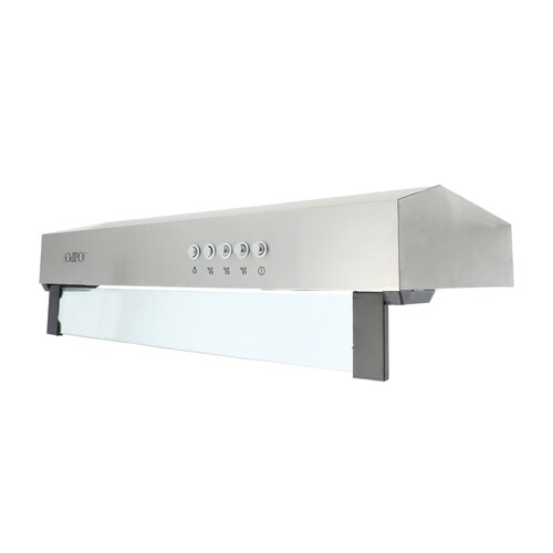 COMBO Parrilla de Cristal 76 cm Cristal Templ Negro y Campana Estandar Acero Inox 75 Cm + Horno Gas 60 cm.