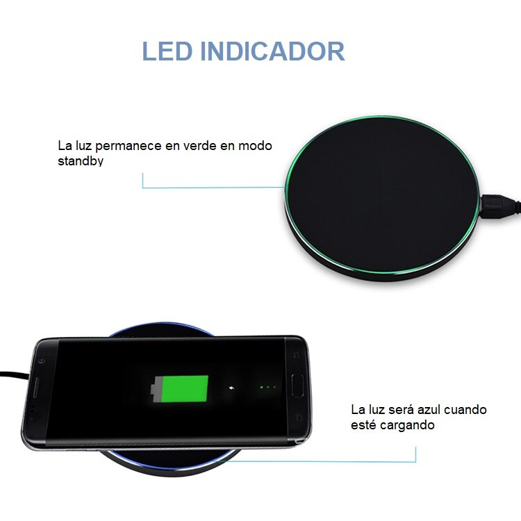 Cargador Inal mbrico Carga R pida Compatible Con iPhone Qi