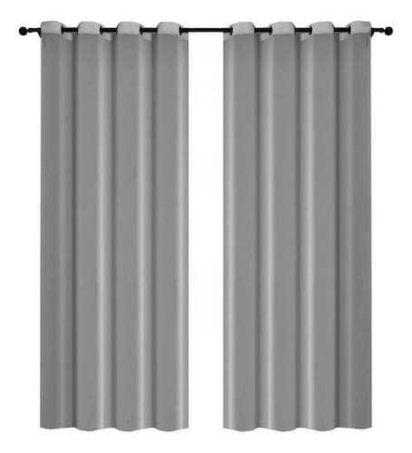 Cortinas 280cm Ancho X 225cm De Largo En 2 Paneles Gris