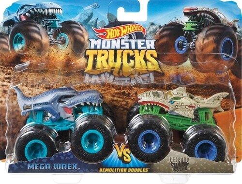 Hot Wheels Monster Trucks  Leopard Shark vs Mega Wrex