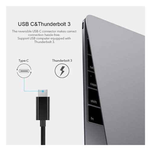 Adaptador USB C a Ethernet Negro.
