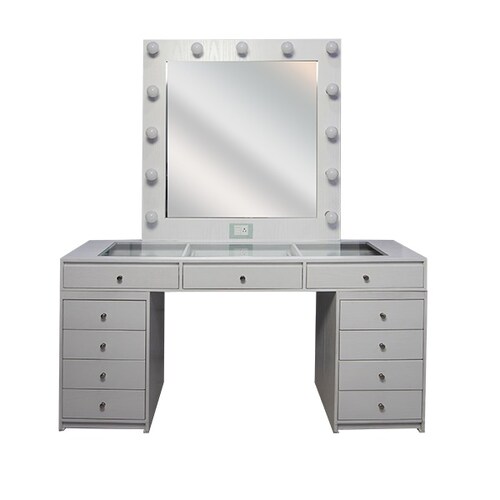Tocador Tipo Vanity con Espejo Cajones para Organización de Maquillaje y Accesorios