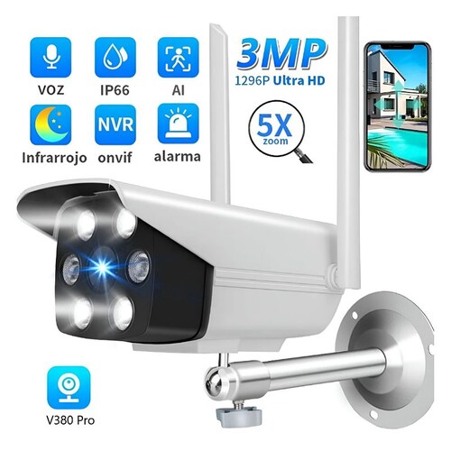 Cámara De Seguridad Exterior 2nlf® A Todo Color 3mp Wifi