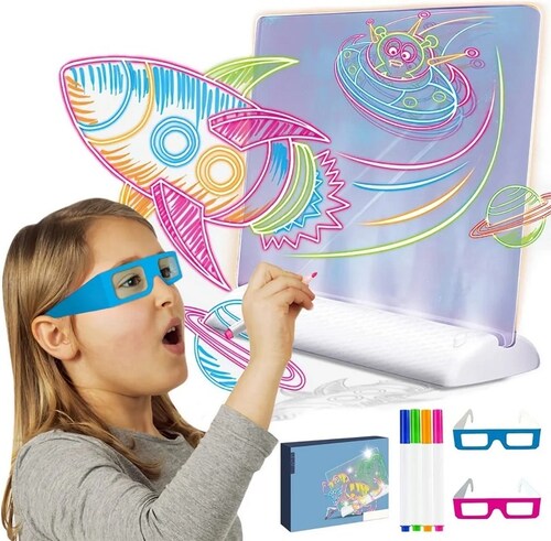  Pizarras Mágicas 3D Led Luminoso Graffiti Dibujo Tablero