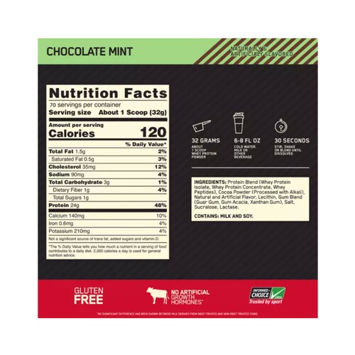 Proteina ON Optimum Nutrition Gold Standard 100% Whey 5 Lbs. 74 Serv. - Chocolate