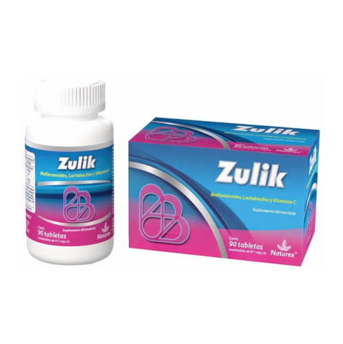 Zulik 90 Tabletas, 911 mg, Bioflavonoides, Lactobacilos y Vitamina C