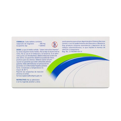 Valproato De Magnesio 40 Tabs 200Mg Medley 