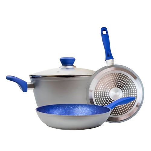 Juego Sartenes Stone Antiadherentes Tefal Zafiro Flavor Pan