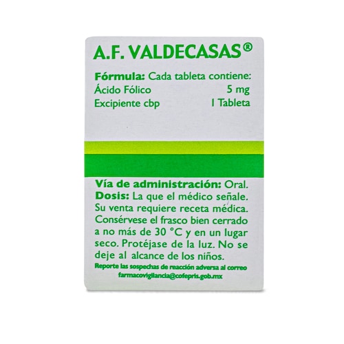 A.F. Valdecasas Acido Folico 50 Tabs. 5 Mg Valdecasas 
