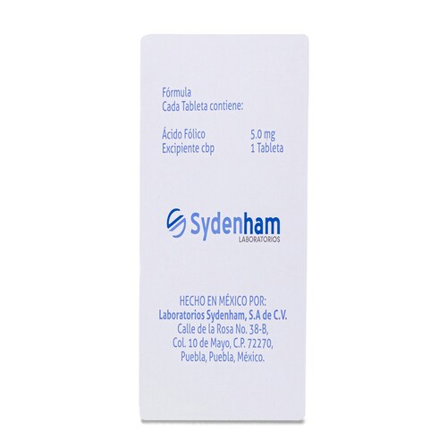 Ácido Fólico (Sydenham) 92 Tabs 5 Mg Syndenham 