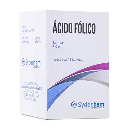 Ácido Fólico (Sydenham) 92 Tabs 5 Mg Syndenham 