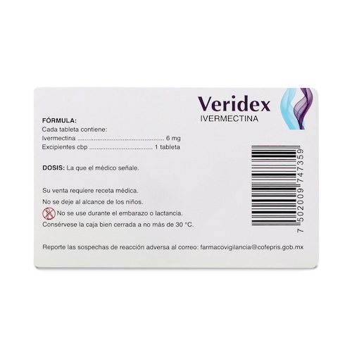 Veridex Ivermectina 2 Tab 6 Mg Maver 