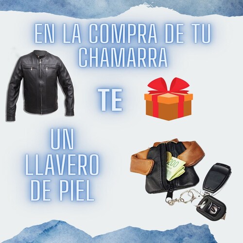 Chamarra Shalom de Piel Autentica Modelo Yago Caballero Incluye de Regalo llaveroMonedero de Piel 