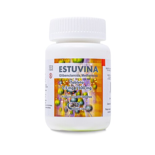 Estuvina Glibenciamida, Metformina 30 Tab 500 Mg Degorts Chemical 