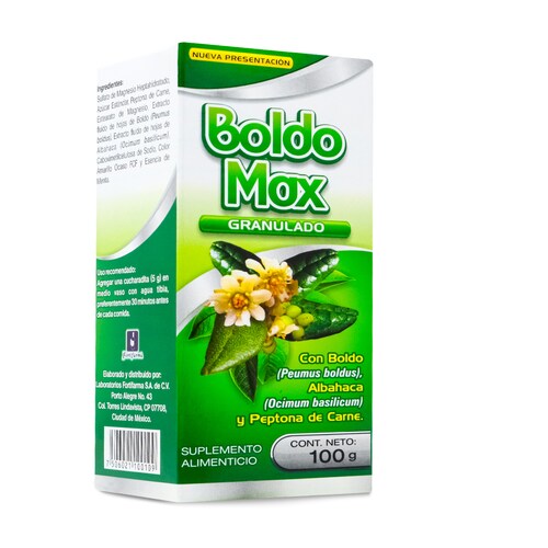 Boldo Max Granulado Suplemento Alimenticio Con Boldo Albahaca Y Petona De Carne 100 G Fortifarma 