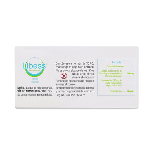 Libess (Garcinia Cambogia) 500Mg 30 Tabletas Ifa Celtics 