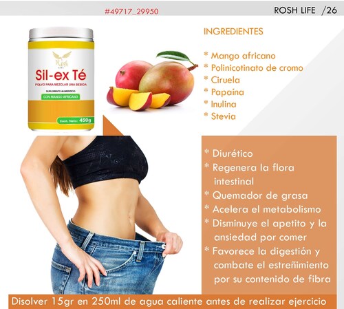 Sil-ex Té, Quema Grasa, Sana Digestión, Acelera el Metabolismo, frasco de 450g.