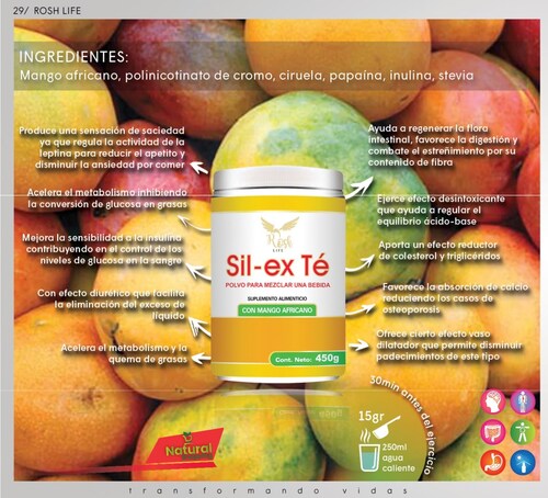 Sil-ex Té, Quema Grasa, Sana Digestión, Acelera el Metabolismo, frasco de 450g.
