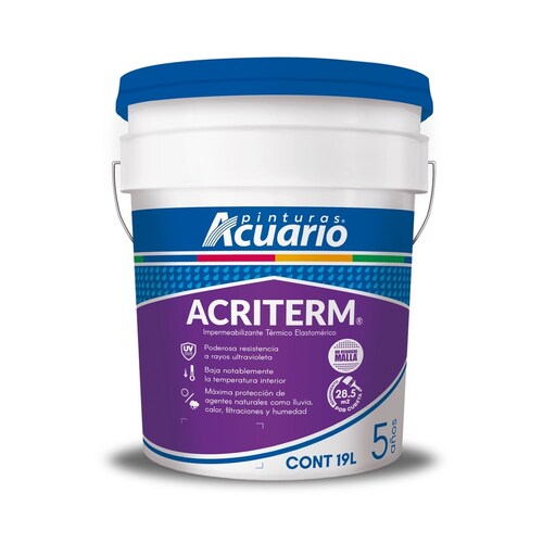 Impermeabilizante Acriterm Acuario 5 años 19 Lt Terracota IM77190