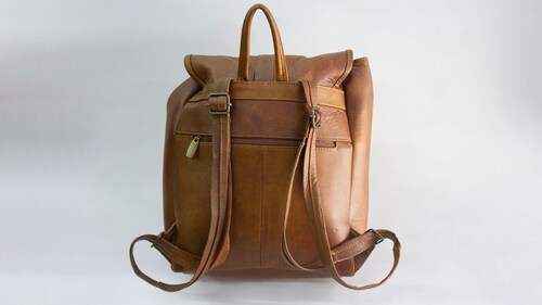 Mochila De Piel Vintage Color Ambar
