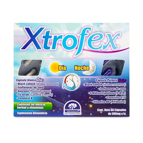 Xtrofex Capsulas De Mezcla Herbal Y Vitaminas 60 Caps 500 Mg Naturech 