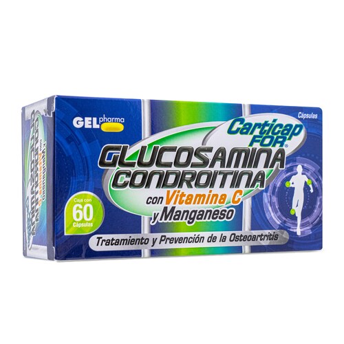 Carticap For C/60 Caps Glucosamina Y Condroitina Gelpharma 