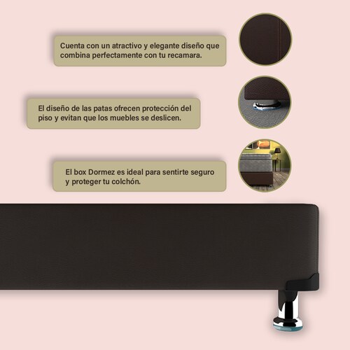 Base Box Matrimonial Gamma Tacto Chocolate con Patas