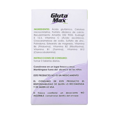 Glutamax 60 Tab .62G C/U Acido Glutamico Con Complejo B Y Vitamina C Cmd 