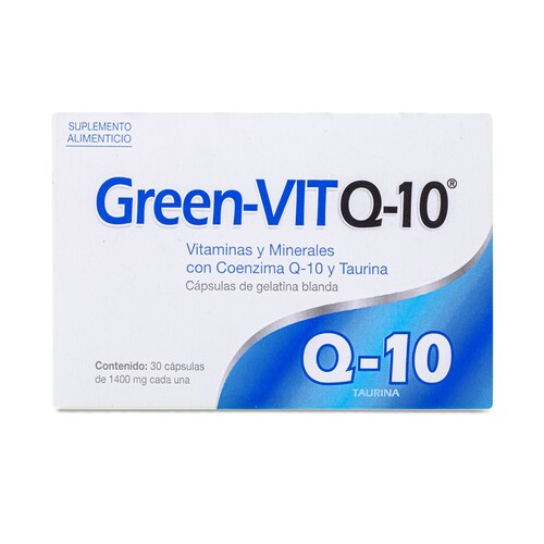 Green-Vit Q10 30 Caps 1.4 G Vitamina B2 Y Vitamina A Progela 