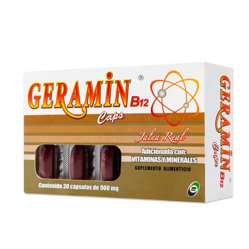 Geramin B12 Jalea Real Adicionada Con Vitamina Y Minerales 30 Caps Bio Salud 