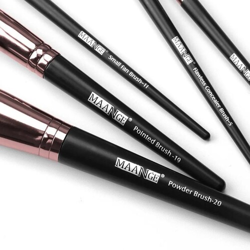 20 Piezas Brochas De Maquillaje Profesional (negro Dorado)