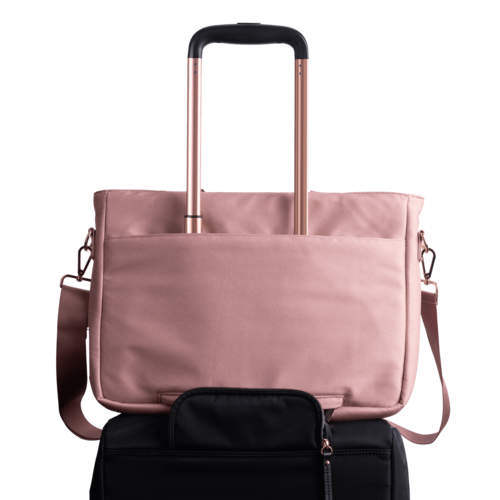LuckyLy Tote Bolsa para Laptop Mujer hasta 15.6 Pulgadas, Bolso de Mano y Crossbody Ejecutiva Escolar, Modelo Jessy, Rosa