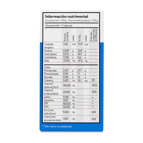 Ocudrive Advanced 50 Caps 160/150/5 Mg Luteina, Zeaxantina Y Omega 3 Bausch Lomb 