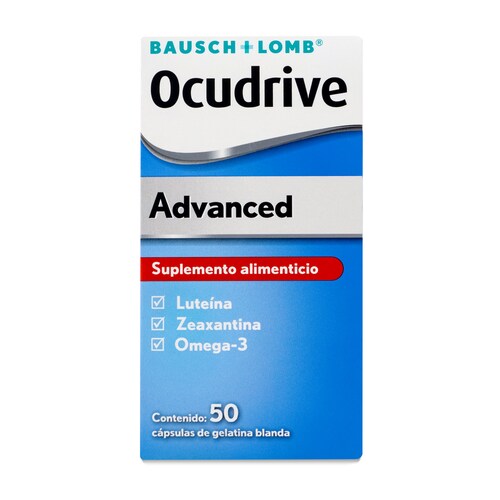 Ocudrive Advanced 50 Caps 160/150/5 Mg Luteina, Zeaxantina Y Omega 3 Bausch Lomb 